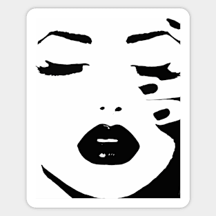 Woman, Girl, Lips print, Fashion art, Fashion print, Scandinavian art, Modern art, Wall art, Print, Minimalistic, Modern Sticker